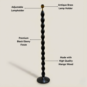 AARTIN RIPPLE FLOOR LAMP IN WOOD WITH EBONY FINISH (BASE ONLY)