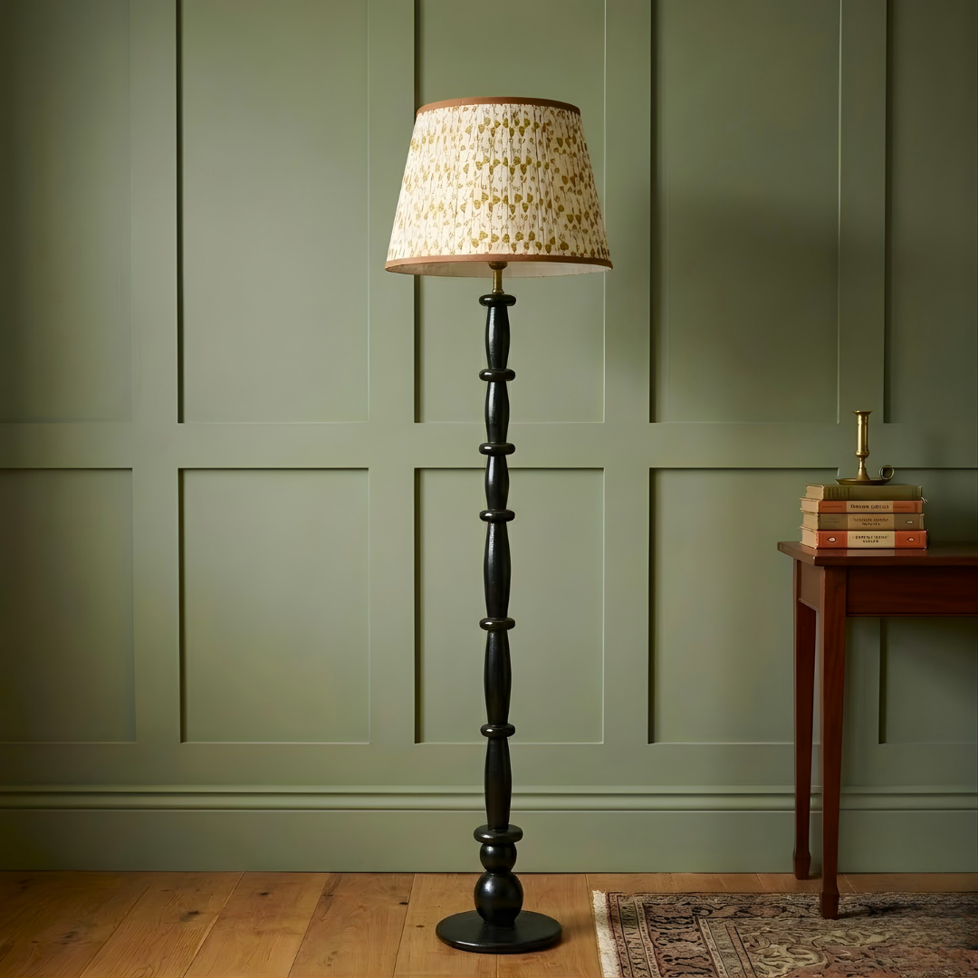 AARTIN Hazel Wood Floor Lamp With Sunshine Petals Lampshade