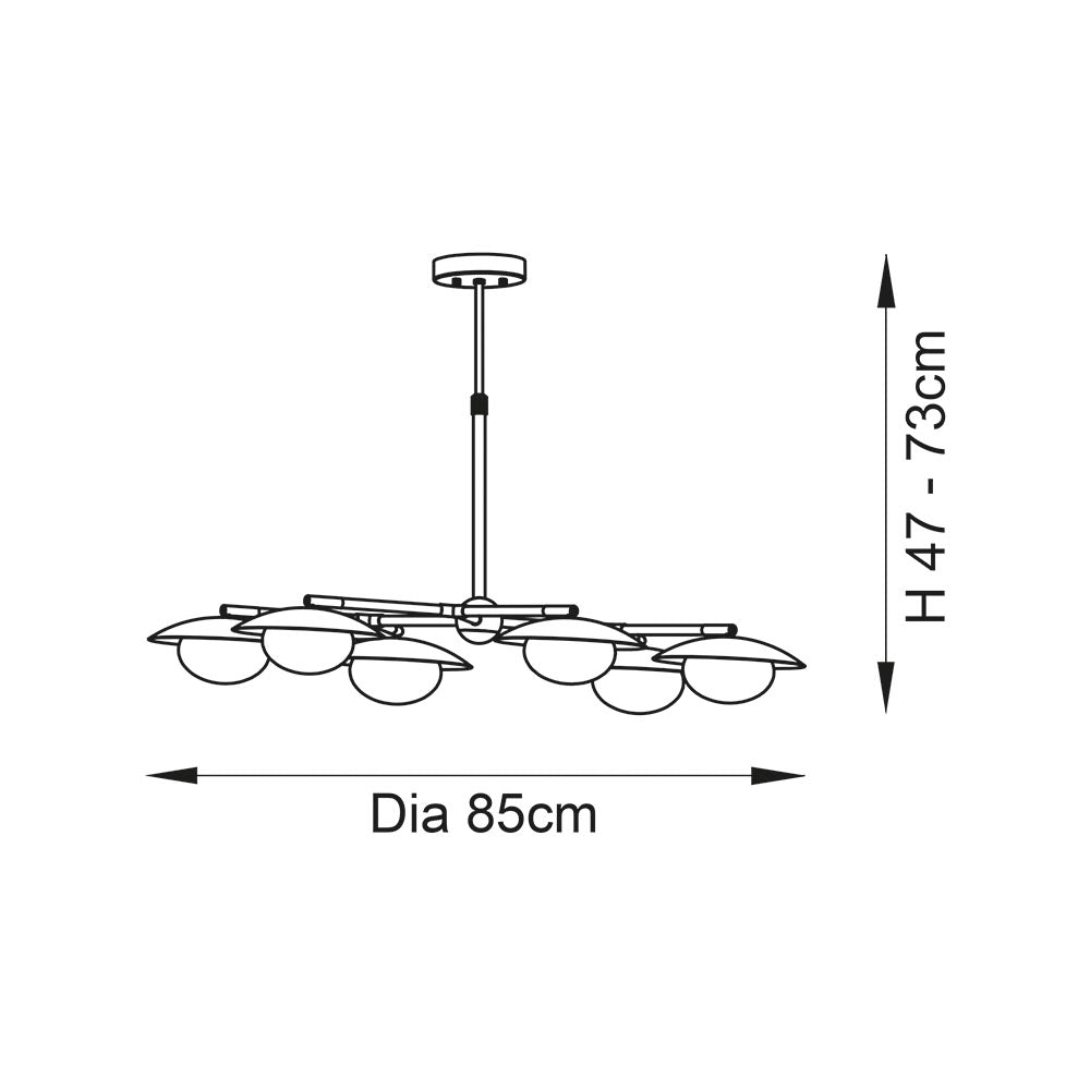 Aire 6Lt Semi-flush Ceiling Light Gold & Dark Bronze Finish With Opal Glass