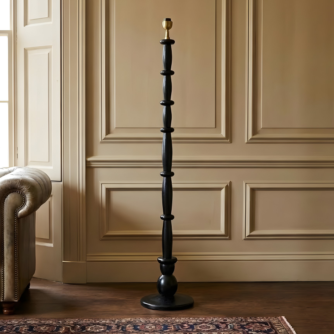 AARTIN Hazel Wood Floor Lamp - Ebony Finish (Base Only)