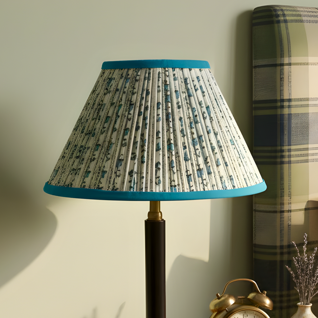 AARTIN 30 cm Blue Willow Cotton Lampshade - Empire  ( Shade Only )