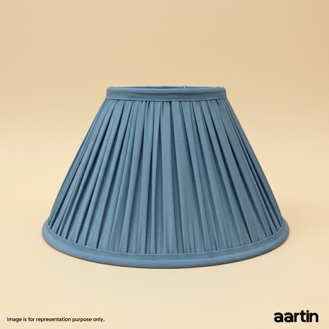 AARTIN EMPIRE GATHERED LAMPSHADE IN BLUE SILK