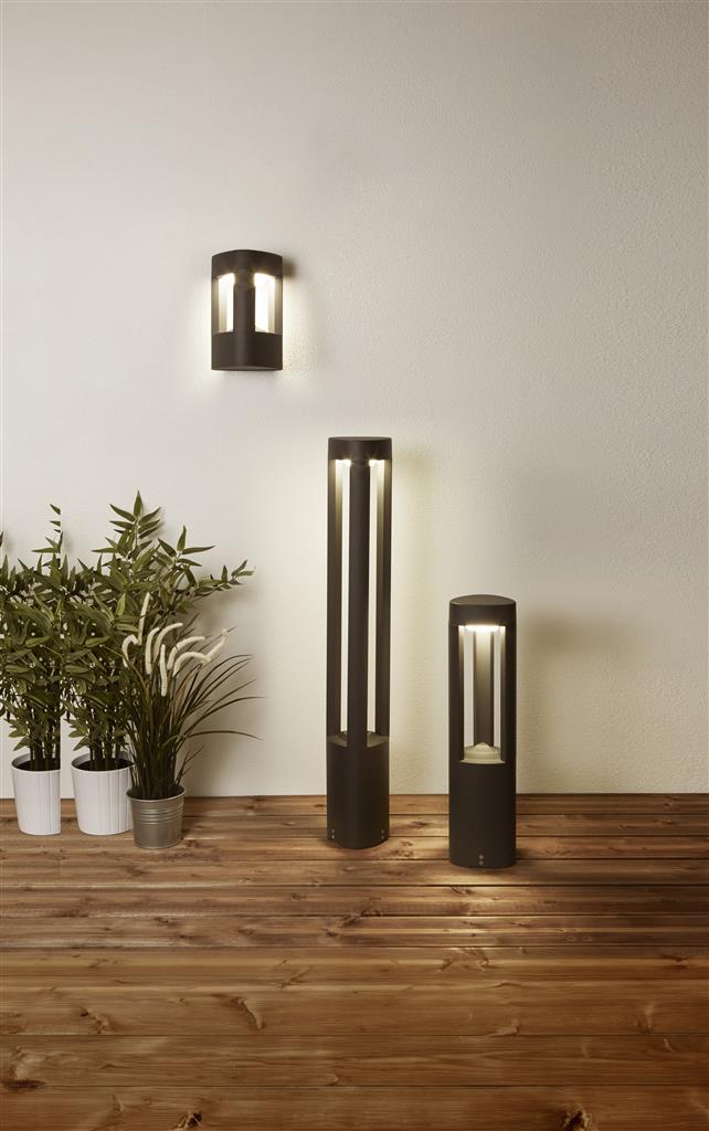 Michigan Outdoor Wall Light- Dark Grey Metal & Polycarbonate - Comet Lighting