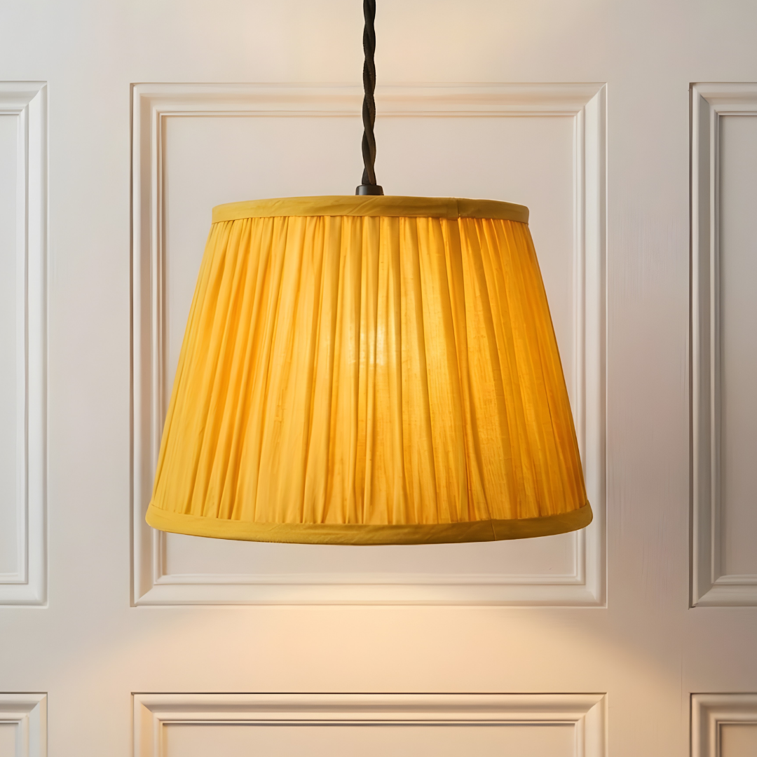 AARTIN Yellow Silk Lampshade - Straight Empire ( Shade Only )
