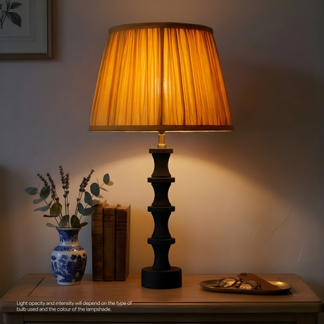 AARTIN Yellow Silk Lampshade - Straight Empire ( Shade Only )