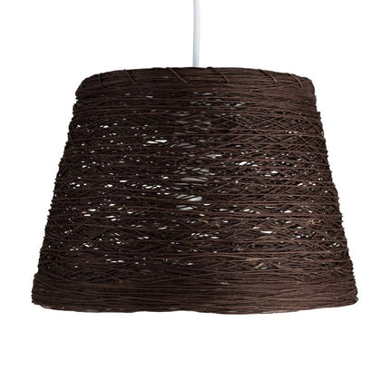 Jaap Non Electric Twine Tapered Drum Pendant Brown