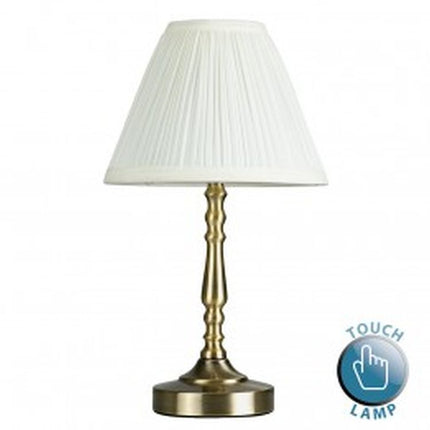 Sienna Brass Touch Table Lamp Pleated Shade