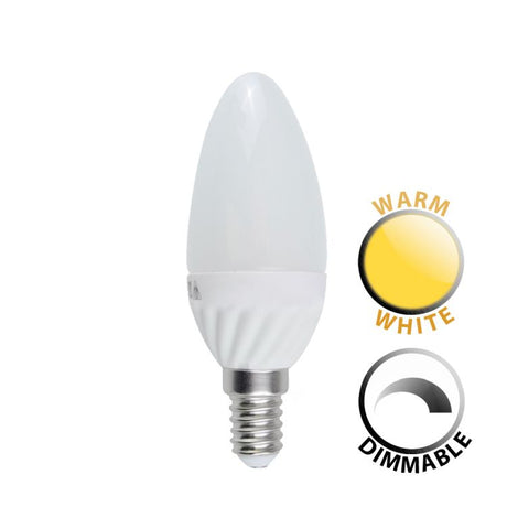  DIMMABLE 5W SES Thermo Plastic Frosted Candle 3000K