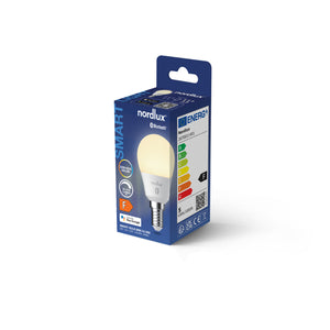 Nordlux E14 LED Smart Golfball Frosted 4.7w CCT 470lm Dimmable - Comet Lighting