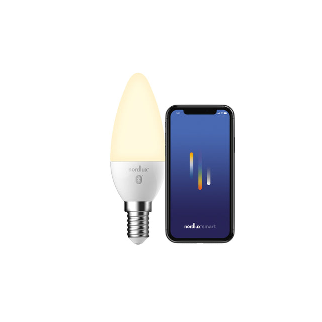 Nordlux E14 LED Smart Candle Frosted 4.7w CCT 450lm Dimmable - Comet Lighting