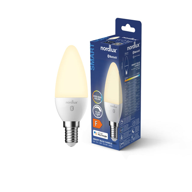 Nordlux E14 LED Smart Candle Frosted 4.7w CCT 450lm Dimmable - Comet Lighting