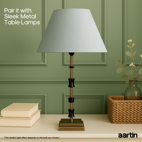 AARTIN EMPIRE ROLLED LAMPSHADE IN GREY SILK