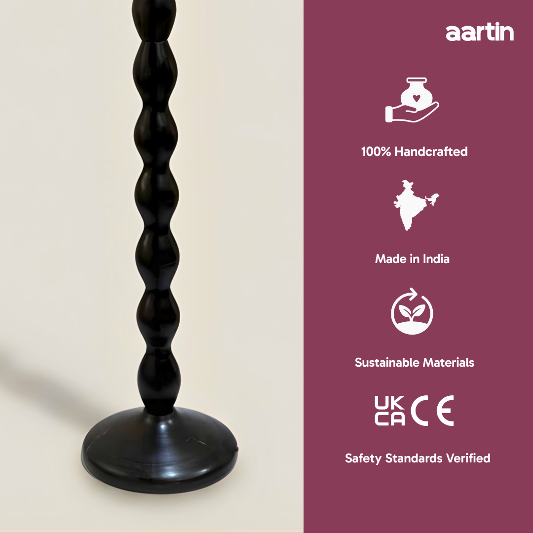 AARTIN RIPPLE FLOOR LAMP IN WOOD WITH EBONY FINISH (BASE ONLY)