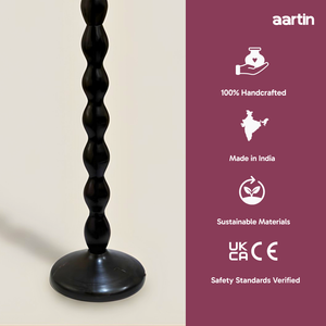 AARTIN RIPPLE FLOOR LAMP IN WOOD WITH EBONY FINISH (BASE ONLY)