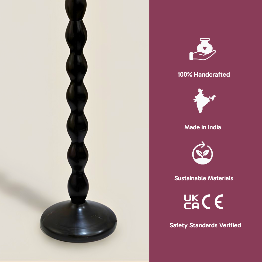 AARTIN RIPPLE FLOOR LAMP IN WOOD WITH EBONY FINISH (BASE ONLY)