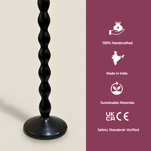 AARTIN RIPPLE FLOOR LAMP IN WOOD WITH EBONY FINISH (BASE ONLY)
