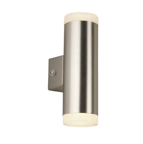 Searchlight LED Outdoor 2Lt & Porch Wall Light, Satin Silver