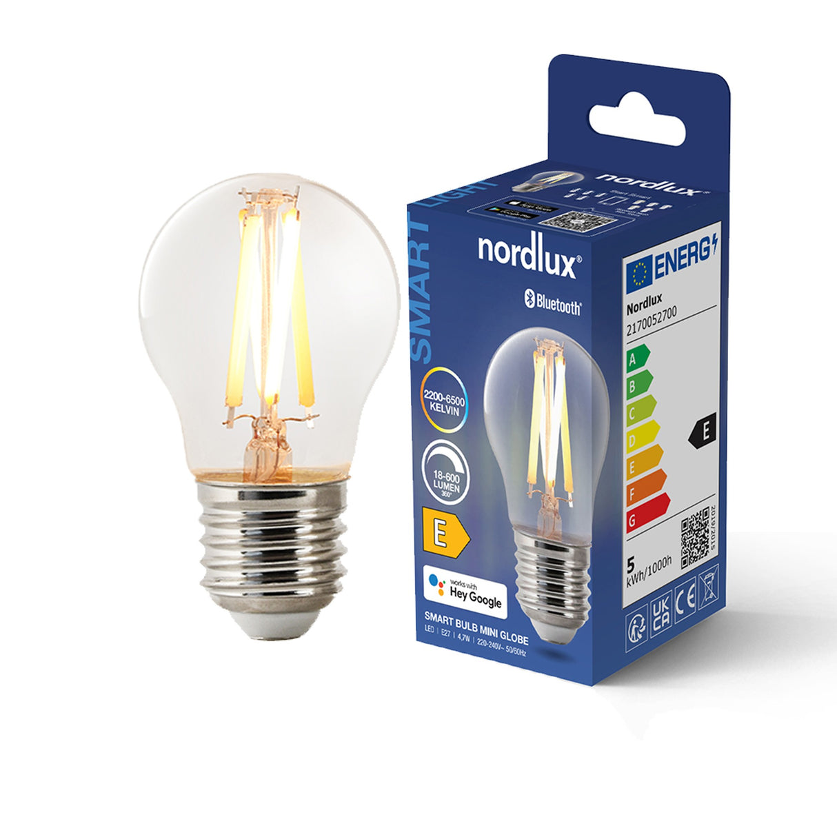 Nordlux E27 LED Smart Golfball 4.7w CCT 600lm Dimmable - Comet Lighting