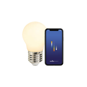Nordlux E27 LED Smart Golfball Frosted 4.7w CCT 560lm Dimmable - Comet Lighting