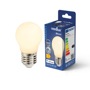 Nordlux E27 LED Smart Golfball Frosted 4.7w CCT 560lm Dimmable - Comet Lighting