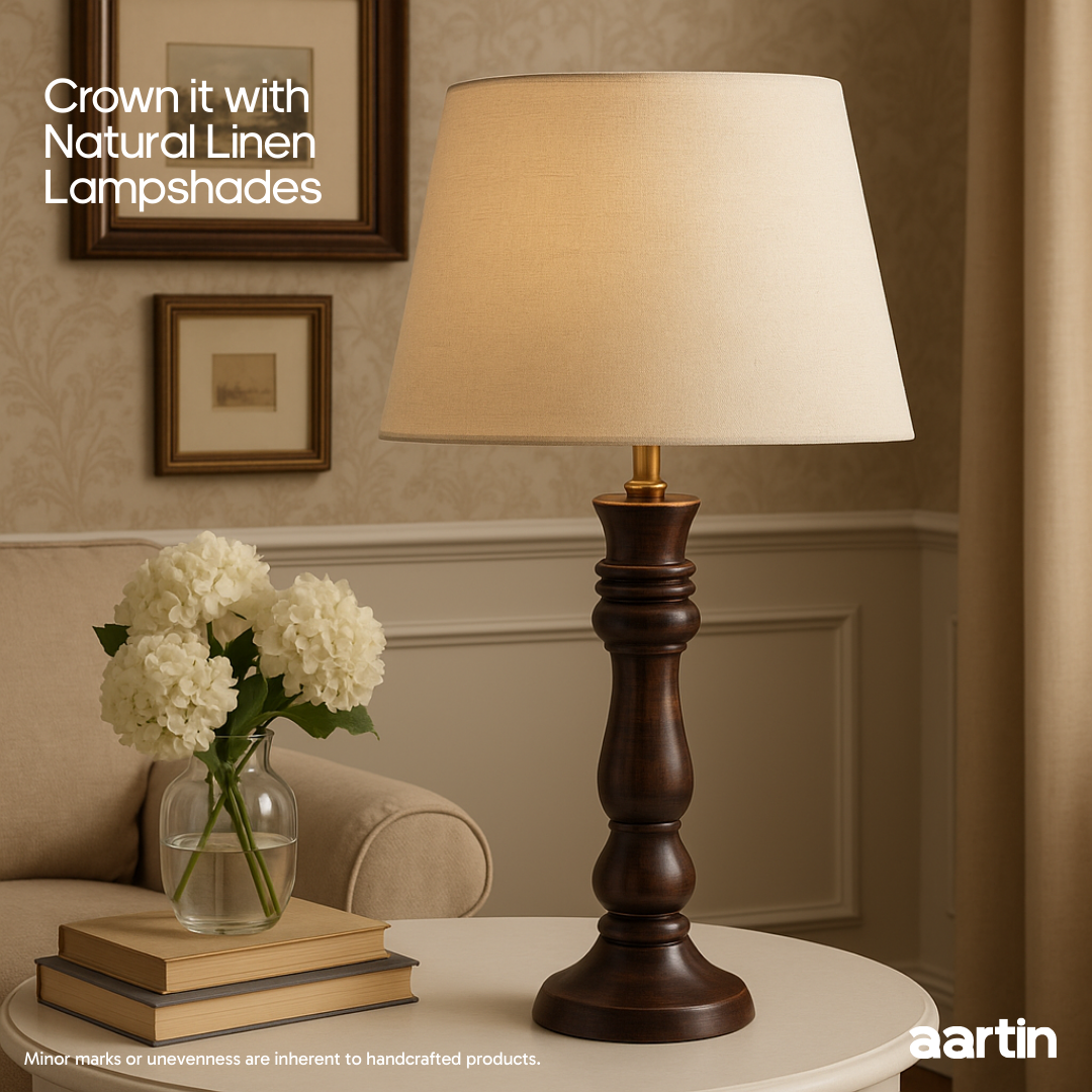 AARTIN ORLA TABLE LAMP IN WOOD WITH DARK BROWN FINISH (BASE ONLY)
