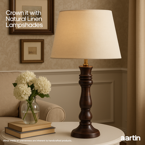 AARTIN ORLA TABLE LAMP IN WOOD WITH DARK BROWN FINISH (BASE ONLY)