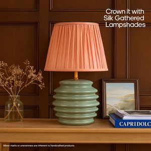 AARTIN JASPER TABLE LAMP IN SAGE GREEN GLAZED CERAMIC (BASE ONLY)