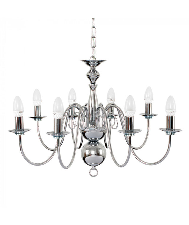Gothica Flemish Style 8 Way Celling Light Chrome