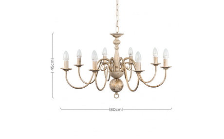Gothica Flemish Style 8 Way Celling Light White