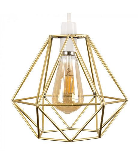 Diablo Gold Painted Wire Frame Pendant Shade