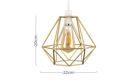 Diablo Gold Painted Wire Frame Pendant Shade