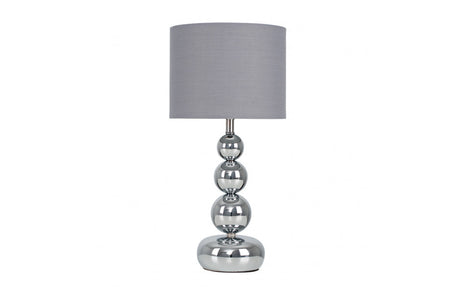Marissa Chrome Table Lamp Grey Shade