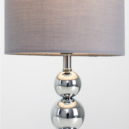 Marissa Chrome Table Lamp Grey Shade