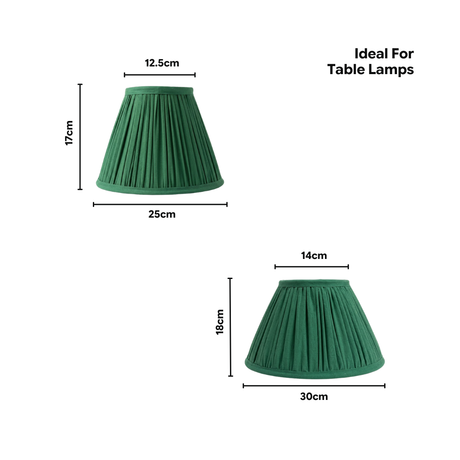 AARTIN  Green Silk Gathered Lampshade - Empire ( Shade Only )