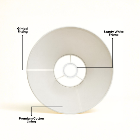 AARTIN  Ivory Silk Rolled Lampshade - Empire ( Shade Only )