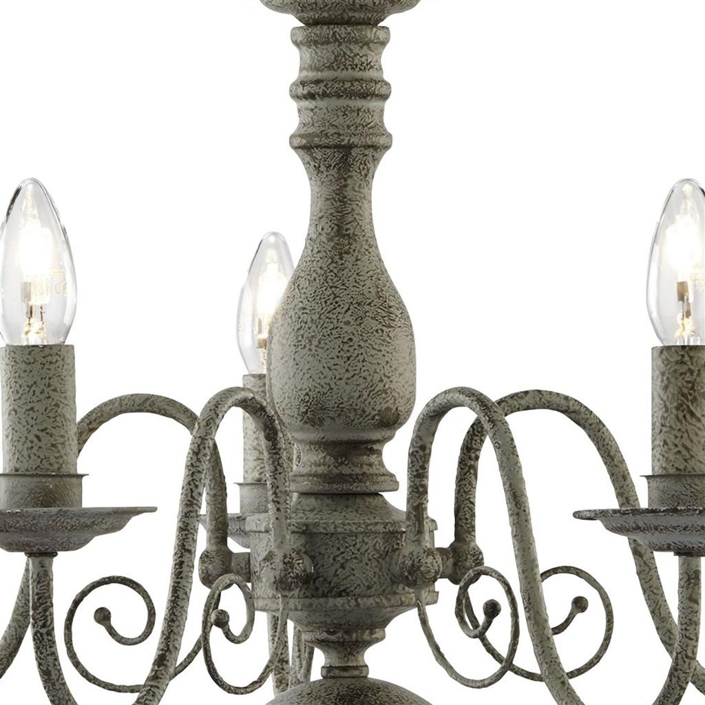 Greythorne 5Lt Pendant - Textured Grey Metal - Comet Lighting