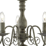 Greythorne 5Lt Pendant - Textured Grey Metal - Comet Lighting