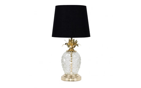 Glass Gold Pineapple Touch Table Lamp Black Shade