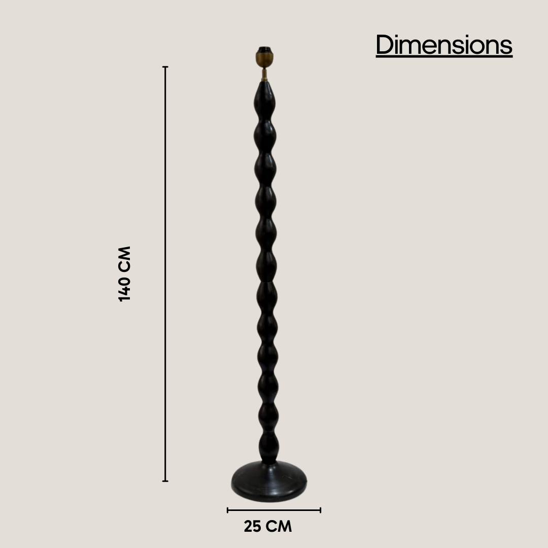 AARTIN RIPPLE FLOOR LAMP IN WOOD WITH EBONY FINISH (BASE ONLY)
