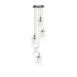 Searchlight Duo 1 Chrome 5 Light Pendant Glass Cylinder Shades
