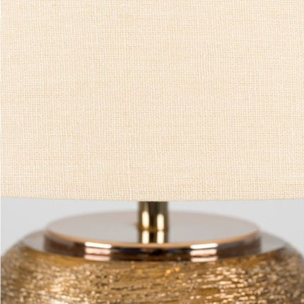 Krista Gold Combed Base Table Lamp with Shade