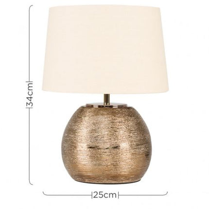 Krista Gold Combed Base Table Lamp with Shade
