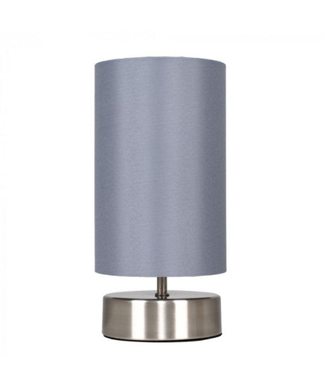 Francis Touch Table Lamp in Brushed Chrome with Grey