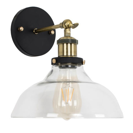 Wallace Steampunk Wall Light With Glass Shade