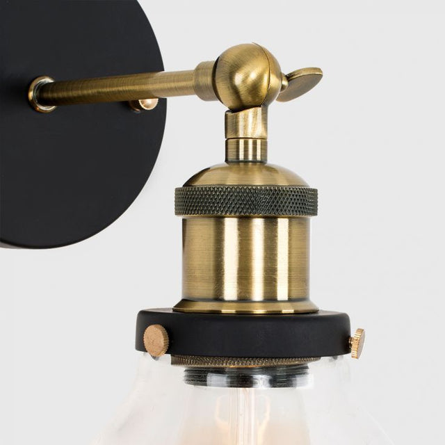 Wallace Steampunk Wall Light With Glass Shade