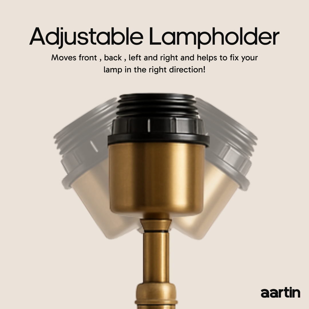 AARTIN CLOVER TABLE LAMP IN ANTIQUE BRASS & WOOD (BASE ONLY)