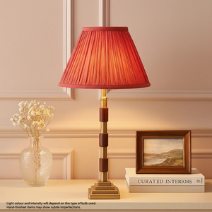 AARTIN CLOVER TABLE LAMP IN ANTIQUE BRASS & WOOD (BASE ONLY)