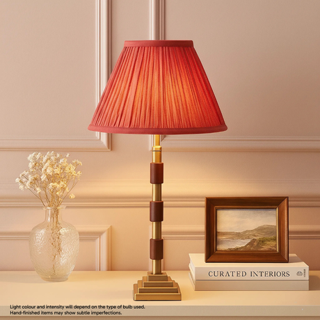 AARTIN CLOVER TABLE LAMP IN ANTIQUE BRASS & WOOD (BASE ONLY)