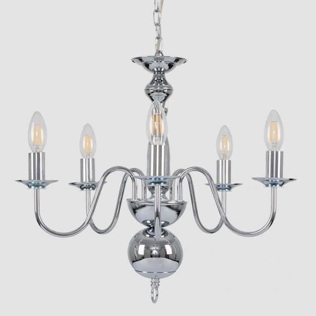 Gothica 5 Way Ceiling Light In Chrome
