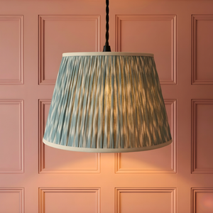 AARTIN 45 CM Bluish Grey Ikat Cotton Lampshade - Straight Empire  ( Shade Only )